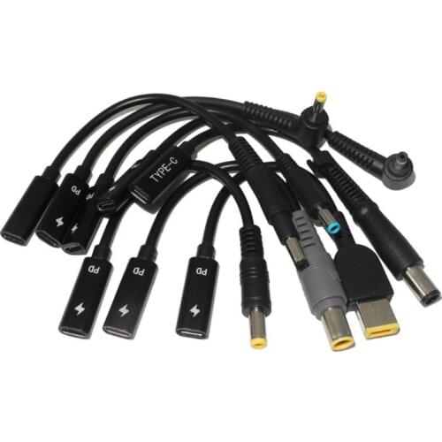 USB 3.1 Type C USB Female to DC 7.9*5.0mm 4.5*3.0 5.5*2.5 2.1 Sqaure Male Power Charger Adapter Connector Adaptor for Lenovo PD