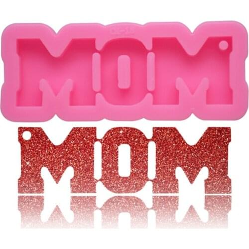 M2EA Handmade Mom Dad Resin Mold Letter Mothers Fathers Day Gift Keychain Pendant Resin Casting Mold Jewelry Making Tools