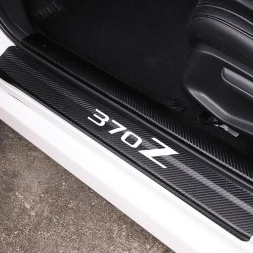 Car Door Sill Car Threshold Pedal Sticker for Nissan 370Z Decoration Carbon Fibre Vinyl Sticker Car Accessories Car-Styling