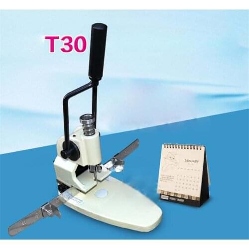 T30 Paper drilling machine manual, hand hole punch paper machine, single hole thickness 35mm Manual single hole drilling machine