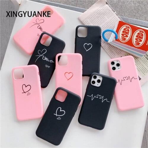 Silicone Phone Case For VIVO Y11 Y12 Y15 Y17 Y19 Y20 Y91C V17 Neo V11 V15 Pro V9 Couples Love Heart Back Cover