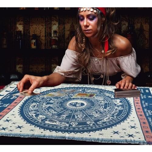 Vintage Constellation Table Cloth Professional Astrology Tarot Divination Card Tablecloth Home Wall Desk Cover Decor карты таро