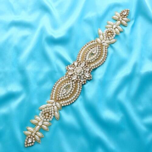 Rhinestone Silver Beads Wide Sew On Rhinestone Accessories DIY Appliques For Wedding Belt Bridal Crystal Wholesale S114