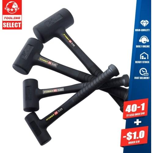 Shockproof Hammer Rubber Wear-resistant Anti-skid Hammer Round Head No Rebound Shock-absorbing Hammer Practical Hand Tools