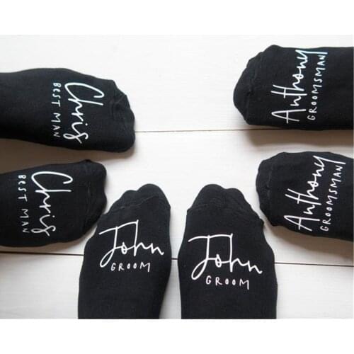 Bespoke unique monogram Groomsmen Socks funny gift for boyfriend brithday gifts custom Socks with name date,Grooms Party socks