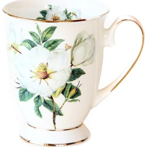 High Quality Ivory Porcelain Elegant Coffee mugs,Ceramic Mugs Luxury British Style Afternoon Tea Cup,office mug