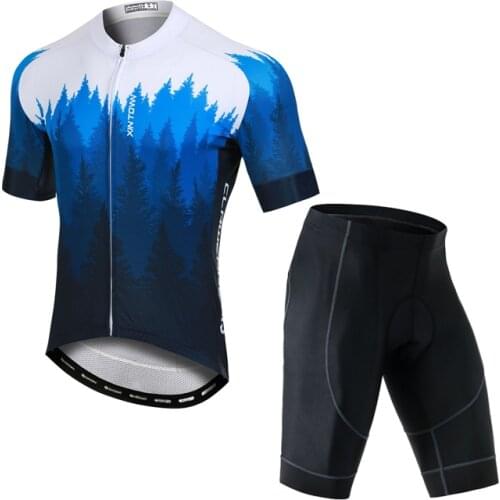 YOCENE ODM Men Shorts Sleeve Blue Cycling Set Polyester Bike Clothes Hot Selling Zipper Summer Bicycle Sports Jersey