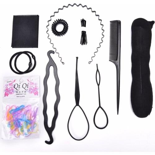 13PCS/10Pcs/9/4PCS Plastic Comb Hair Pin Clips Dount Bun Twist Hair Braid Maker DIY Hair Styling Tools Accessories Hairstyles