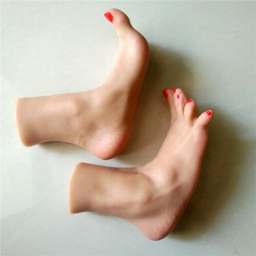 1 Pair Sexy Foot Feet Toes Fetish Toys Model Love Toys For Feetjobs Real Feel Tanning Skin