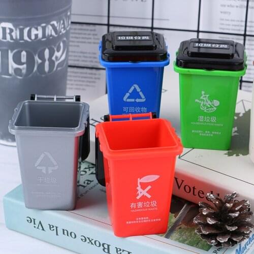 1PC 1:6 Dollhouse Mini Trash Can Toy Garbage Truck Cans Curbside Vehicle Bin Toys Kid Simulation Furniture Toy Gift