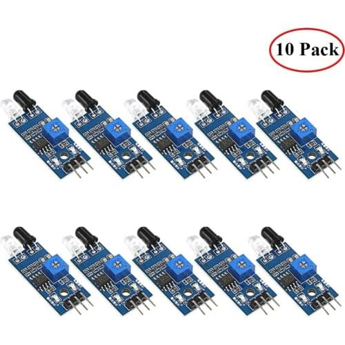 10Pcs IR Infrared Obstacle Avoidance Sensor Module for Arduino Smart Car Robot, Infrared Tube Module, Photoelectric Reflection