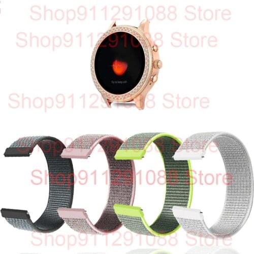 18MM Nylon Loop Strap For Fossil Gen 4 3 Q Venture HR/Gen 3 4 Q Venture Smart Watch Women Bands For Ticwatch C2 Rose Gold Correa