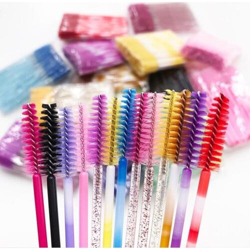 50 Pcs Eyelash Brushes Eyelash Extension Disposable Eyebrow brush Mascara Wand Applicator Spoolers Eye Lashes Cosmetic Brushes