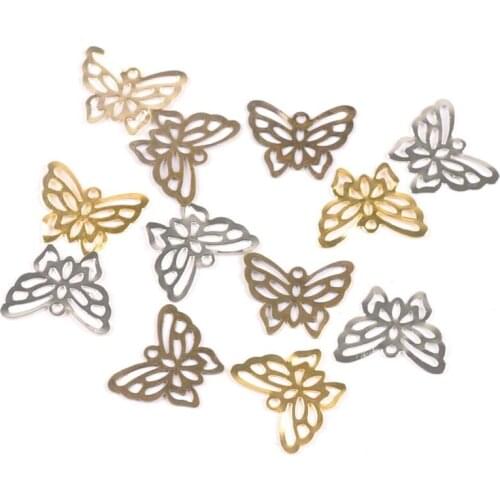 50pcs mix Filigree Butterfly Wraps Connectors Metal Crafts Gift Decoration DIY Findings Scrapbooking craft ykl0754