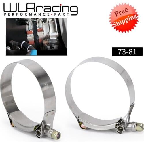 Free shipping- (2PCS/LOT)2.75" CLAMPS 73MM-81MM STAINLESS SILICONE TURBO HOSE COUPLER T BOLT CLAMP KIT HIGH QUALITY SS304