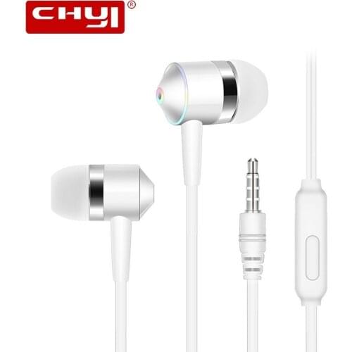 CHYI In-Ear Wird Earphone With Microphone HD Calls Free Answer Control 3D Stereo Effect 3.5mm Plug Universal PC Smartphone