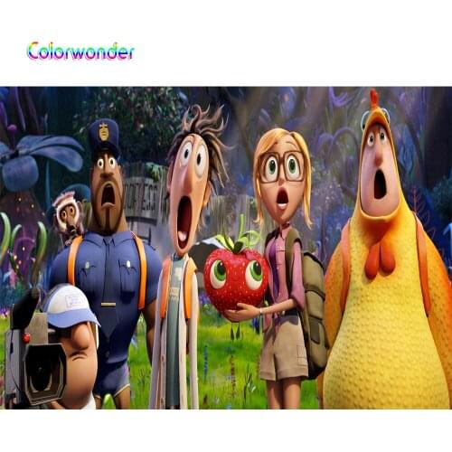 Colorwonder Scientist Flint Lockwood Advanture Background for Children 7x5 Sam Sparks with Her Friends Jungle Seamless Backdrop