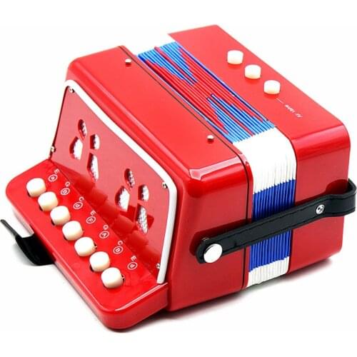 Kids Children 7-Key 2 Bass Mini Small Accordion Educational Musical Instrument Rhythm Band Toy Keyboard Musical Instrument