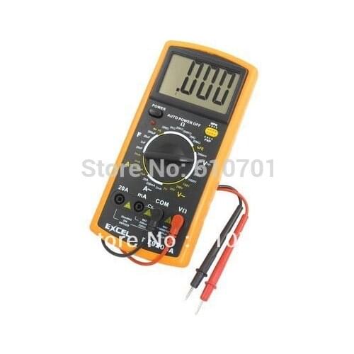 DT9205A Yellow Black LCD Display Multi-Fuction Digital Multimeter Tester Instrument Measure AC/DC Voltage Current Ohm hfe