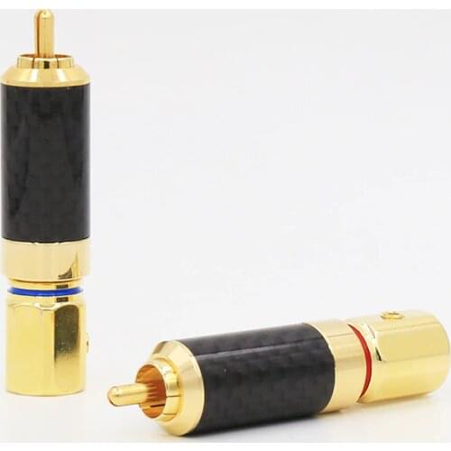 Hi-End MCA MEET AUDIO gold plated Carbon Fiber hifi rca plug rca cable plug