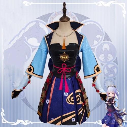 Game Genshin Impact Kamisato Ayaka Cosplay Costume Inazuma Women Dress Battle Suit Halloween Carnival Party Anime Shows Outifts
