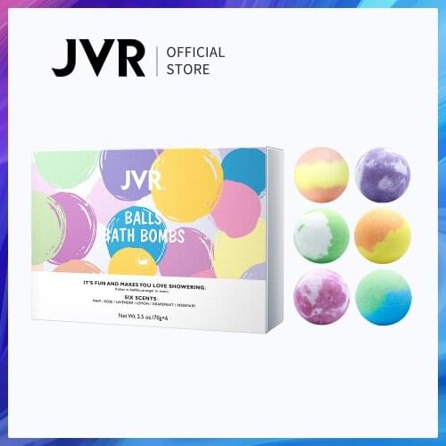 JVR 70g*6pcs/Box Bath Bomb Handmade Essential Oil Moisturizing Bath Salt Rose/Mint/Lavender/Lemon Bath Bubble Balls Body Cleaner