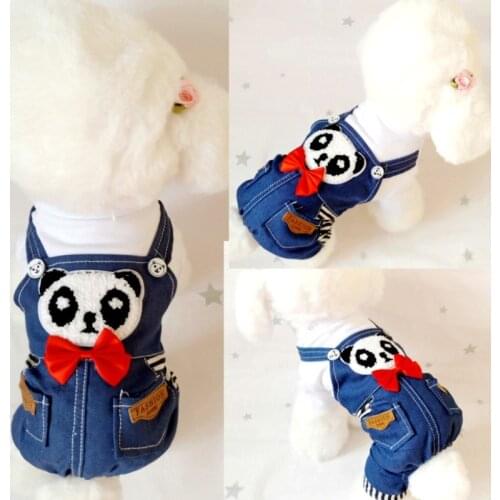 Cute Panda Dog Jumpsuit Overalls Spring Summer Dog Clothes Pants Doggie Puppy Chihuahua Yorkshire Pomeranian Small Dog Clothing