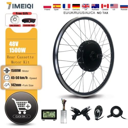 2021 eBike Conversion Kit 48 1500W e-bike Rear Cassette Hub Motor Wheel For Electric Bicycle Conversion Kit Bicycle 20-29in 700C