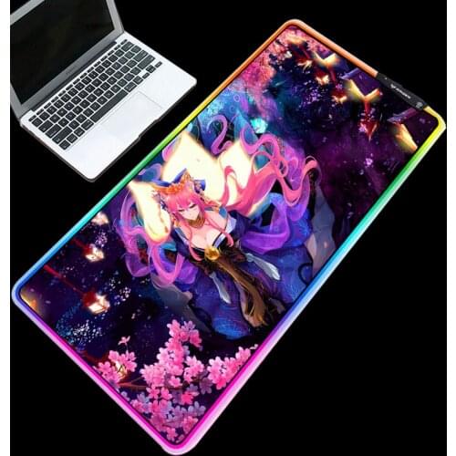 Mousepads RGB Lighting Fate Series Anime Girl Pattern Durable High-quantity Waterproof Desktop Pads for PC Notebook Mice Mats