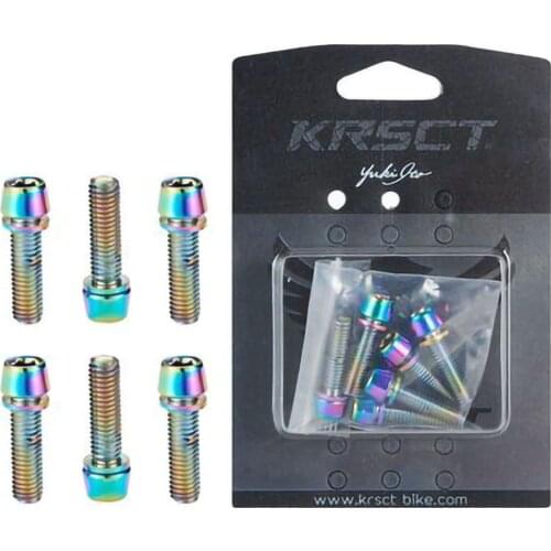 KRSEC 304 Stainless Steel Screw Plated Rainbow Gold Mountain Road Bicycle Handlebar Bicycle Handlebar Screw M5*18mm M6*18MM