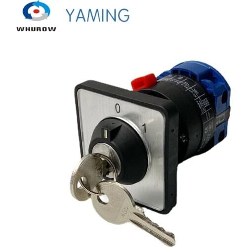 LW26-20/1 OFF-ON 2 Positions Single Hole With Lock Key Universal220V Power Supply Cut-off Start Option Rotary Cam Switch