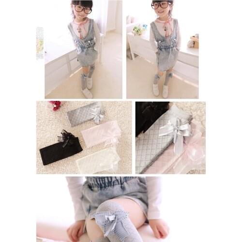 Childrens Cute Knee High Socks Toddlers Kids Baby Girls Solid Bowknot Cotton Princess Dress Ballet Long Cotton Sock Leg Warmer