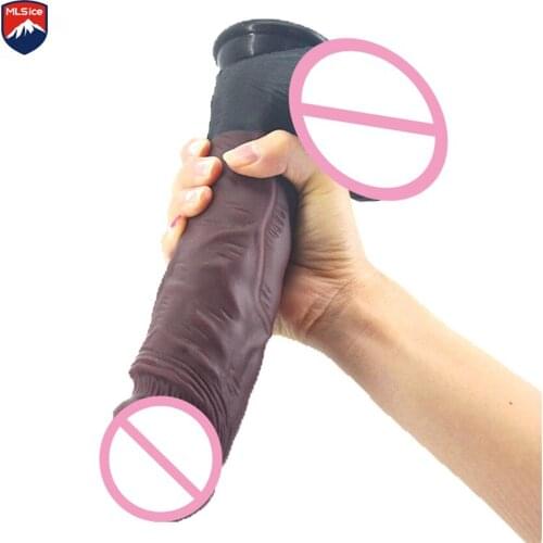 MLSice Lifelikeness Real Men Penis Silicone Dick Sex Toys Realistic Cock with Suction Cup for Woman Penis Sex Machine Accessory