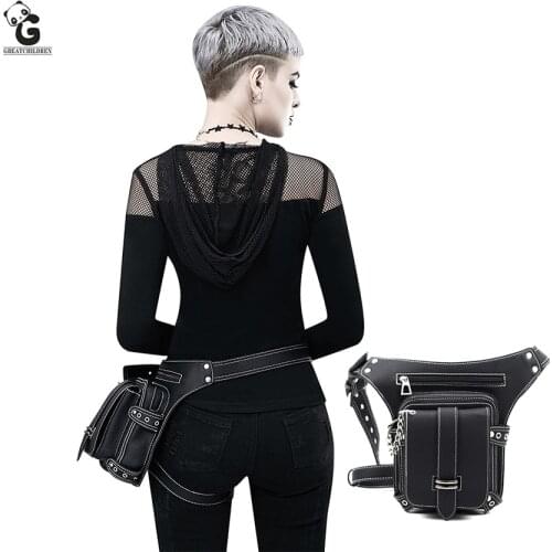 Womens fashion Bag Retro Waist Steampunk Motorcycle Casual Inclined Shoulder Wallet 2021 New Lady Bag Vogue Multi-function