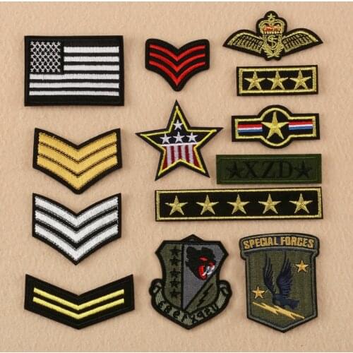 2020 New Military Patch Embroidered Badge Ironing Small Cloth Stickers Iron on Patches for Clothes Hot Sale Custom Wholesale