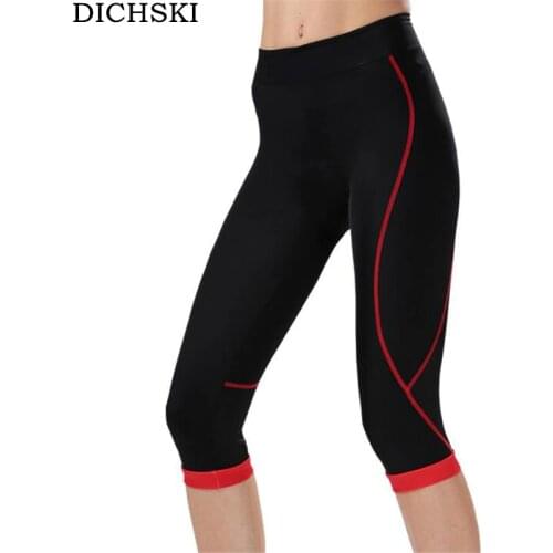 DICHSKI Summer New Women Cycling Riding Pants MTB Bike Bicycle 3D Gel Padded Sports Racing Tights Pants Outdoor Solid Color