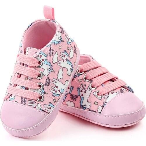 Cartoon graffiti newborn baby girls boys shoes soft shoes unicorn printing infant toddler crib shoes first walking shoes