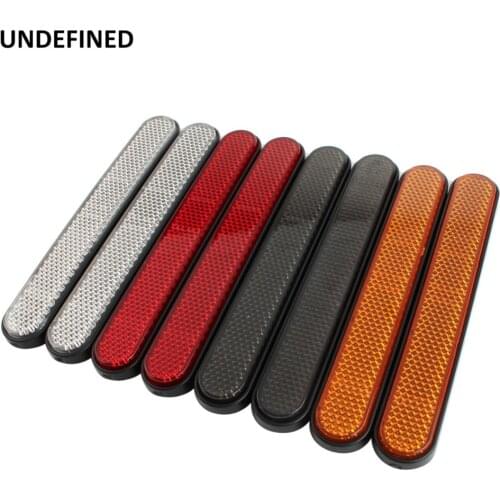 Motorcycle Reflector Sticker Rectangle Saddlebag Latch Cover Reflectors Case Safety Warning For Harley Dyna Sportster Softail
