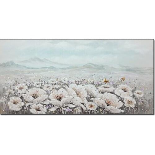 Palette Knife Tulip Flowers Picture Oil Painting Canvas Art Modern Living Room Decorative Canvas Wall Art 1 Panel Set Pieces