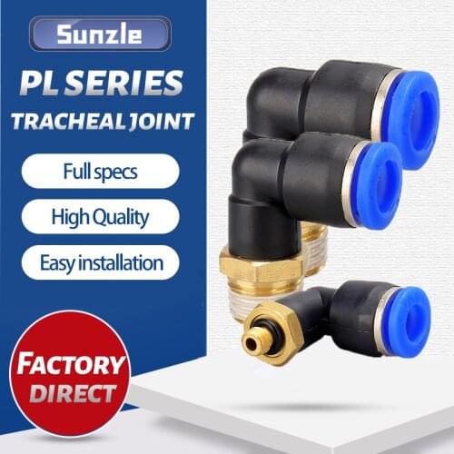 Pneumatic Air Elbow Connector Fitting PL 4mm 6mm 8mm 10mm 12mm Thread 1/8" 1/4"3/8"1/2" Hose Fittings Pipe Quick Connectors