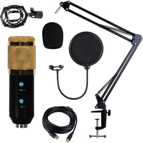 Professional Condenser USB BM838 Studio Microphone Vocal PC Recording Karaoke Microphone Set For Radio Braodcasting Mic stand