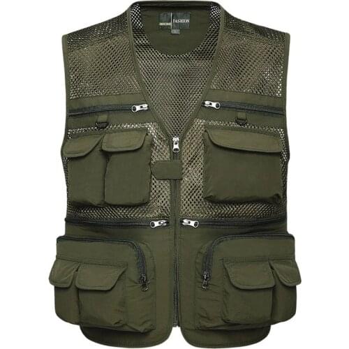 Tooling Sleeveless Jacket with Many Pockets Military Tactical Male Summer Camouflage Vest Men Photographer Large Size Waistcoats