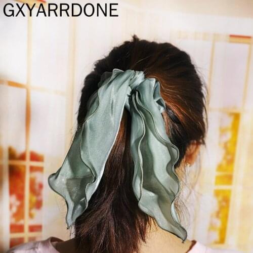 Wave Scrunchies Cloth Elastic Hair Bands For Girls Kids Ribbon Rubber Band Hair Rings Womens Ponytail Holder Hair Accessories