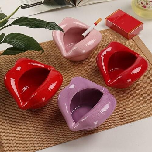 Family party bar decoration ashtray cute cartoon ashtray lips ceramic ashtray creative ashtray home mini gift for boyfriend