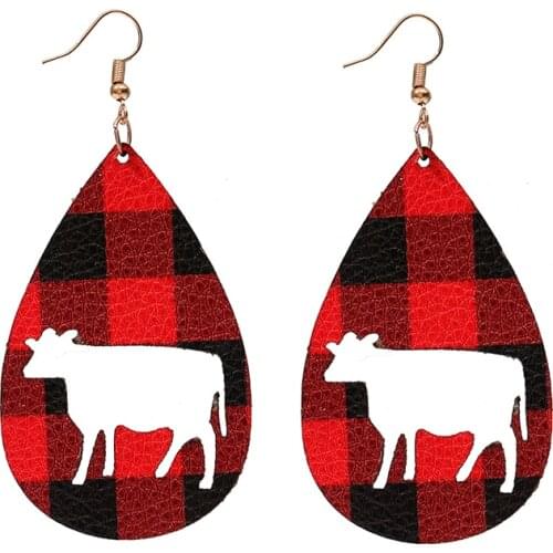 PU Leather Earring Christmas Cowboy Animal Cross Western Jewelry Retro Bohemian New Diy Handmade Hot Sale Drop Unique Earrings