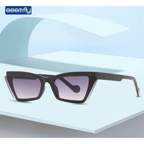 Seemfly 2021 Vintage Small Cat Eye Sunglasses Brand Designer Fashion Colorful Eyewear For Women Men Sunshades UV400 Sun Glasses