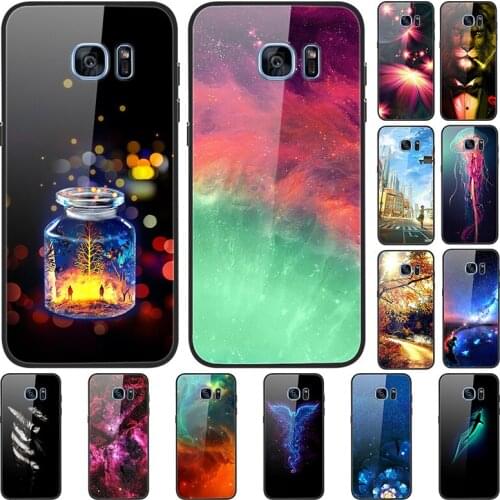 Glass Case For Samsung Galaxy S7 Tempered Glass Phone Case Phone Cover Phone Shell Series 1
