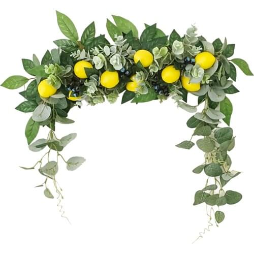 Door Decoration Artificial Plant Wreath Lemon Door Swag Pendant Lemon Door Decoration Chair Back Flower Simulation Lintel Flower