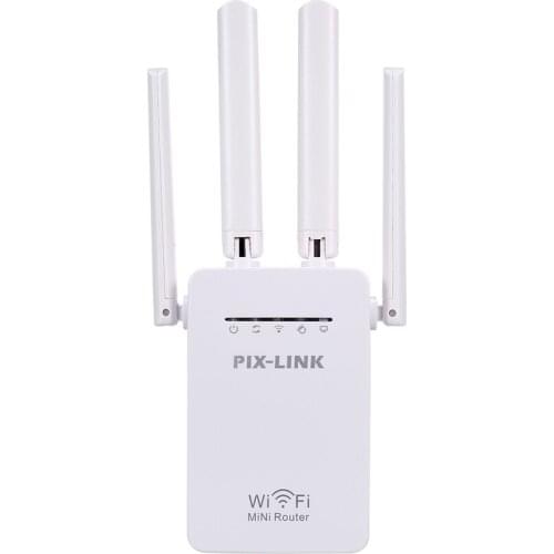 WiFi Repeater Wireless Repeater Range Extender Signal Amplifier 300Mbps for Home Office with 4 High Gain External Antennas