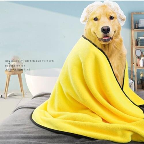 Absorbent Towel Pet Dog Cat Dry Superabsorbent Fiber Artifact Supplies Quick-drying With a Bath Towel Soft